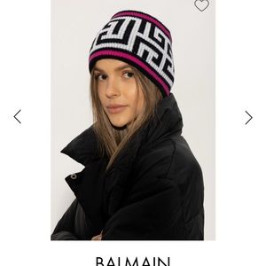 Balmain MONOGRAMMED WOOL HEADBAND